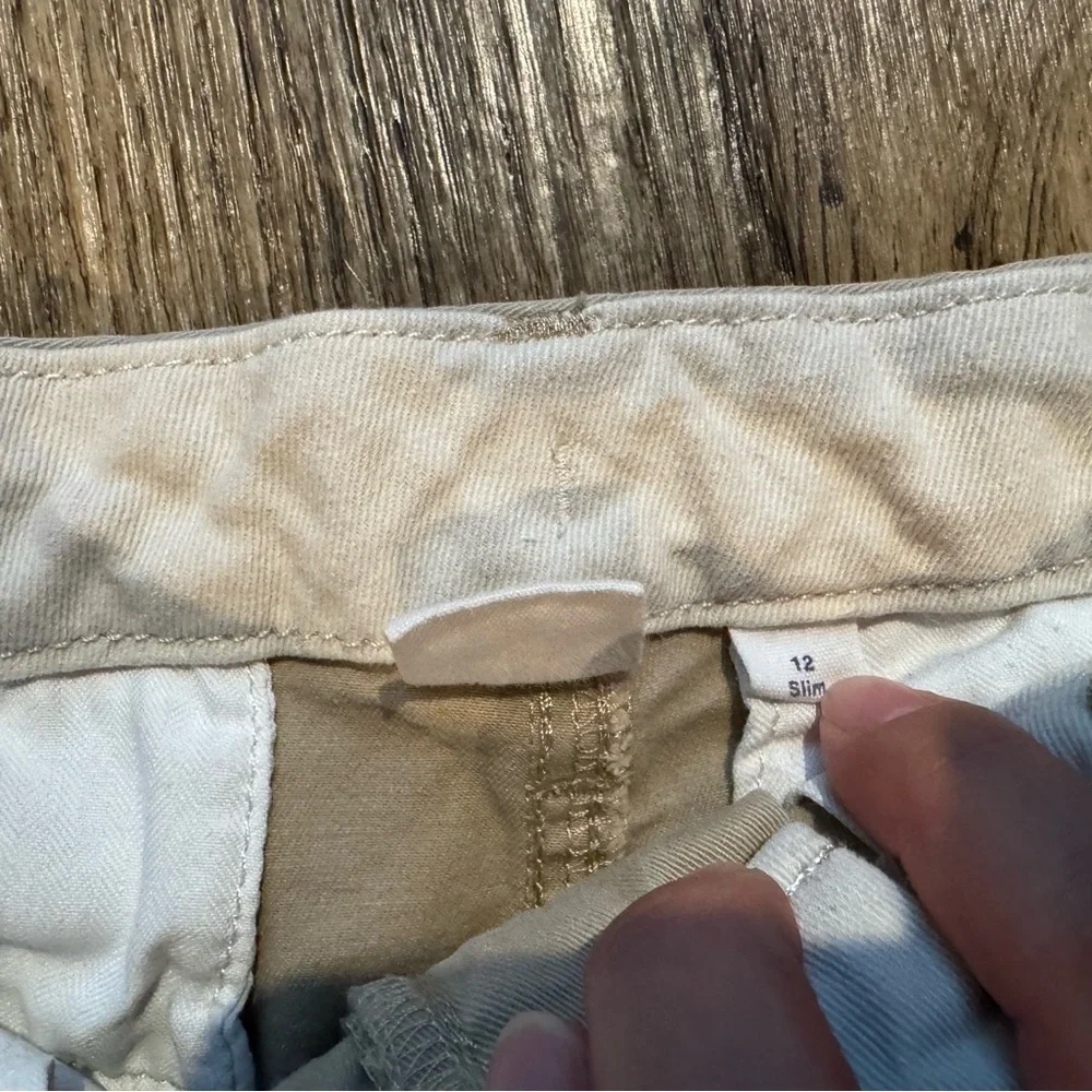 GAP Kids Boys Khaki Flat‎ Front Shorts Adjustable Waist Size 12 Slim
